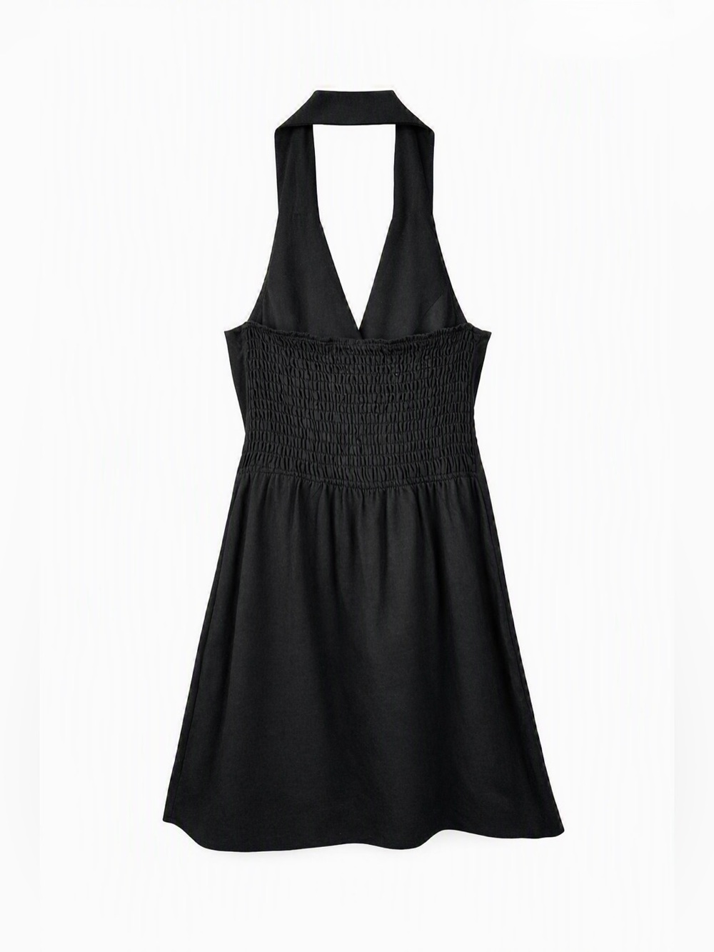 Monteau Los Angeles Black Linen Blend Halter Button-Front Dress Size Small NWOT - Picture 3 of 5